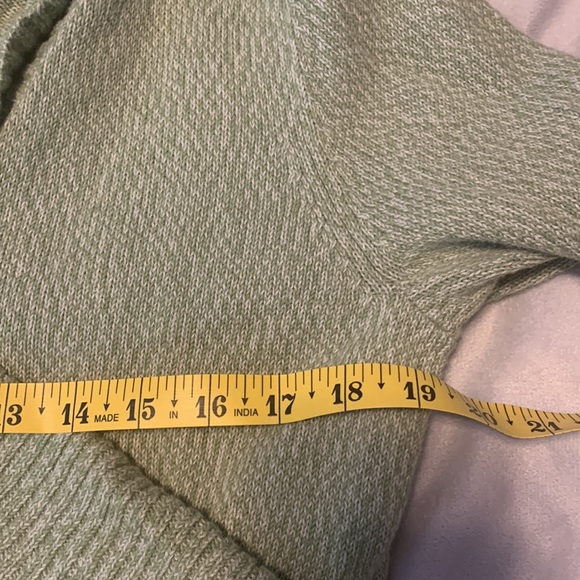 Christopher & banks sweater 3/4 sleeve hand embroidered light green crossover L - Picture 6 of 11